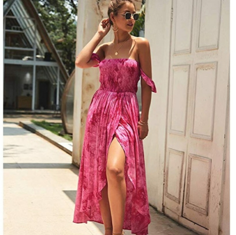 Pink high low maxi dress - Picture 1 of 4